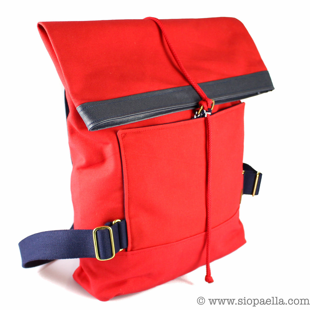 Atlantic Equipment Red Canvas Roll Top Backpack