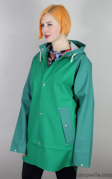 Bright green new arrivals rain jacket