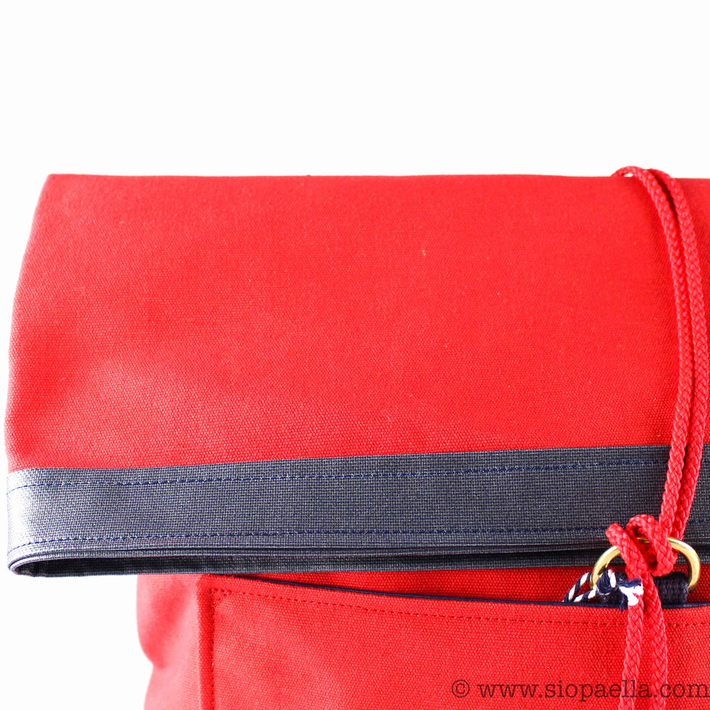 Atlantic Equipment Red Canvas Roll Top Backpack