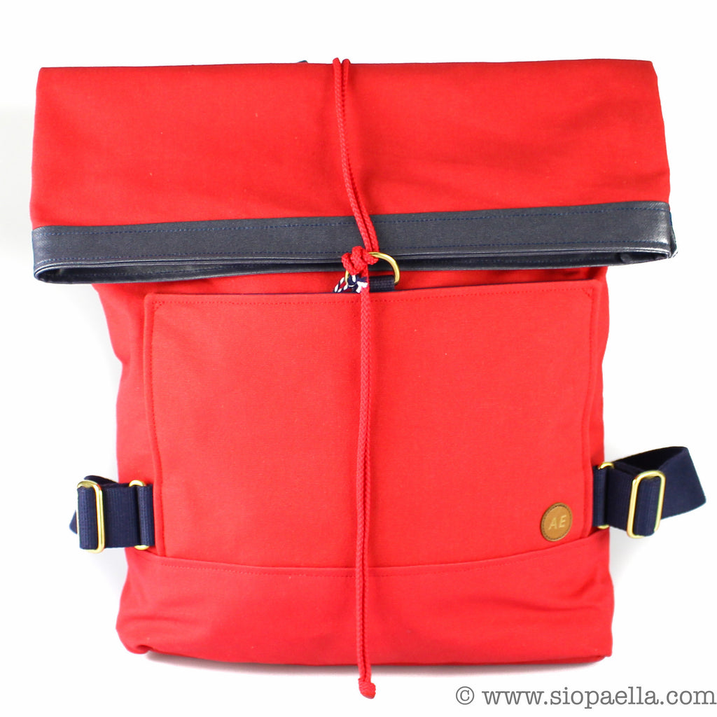 Atlantic Equipment Red Canvas Roll Top Backpack