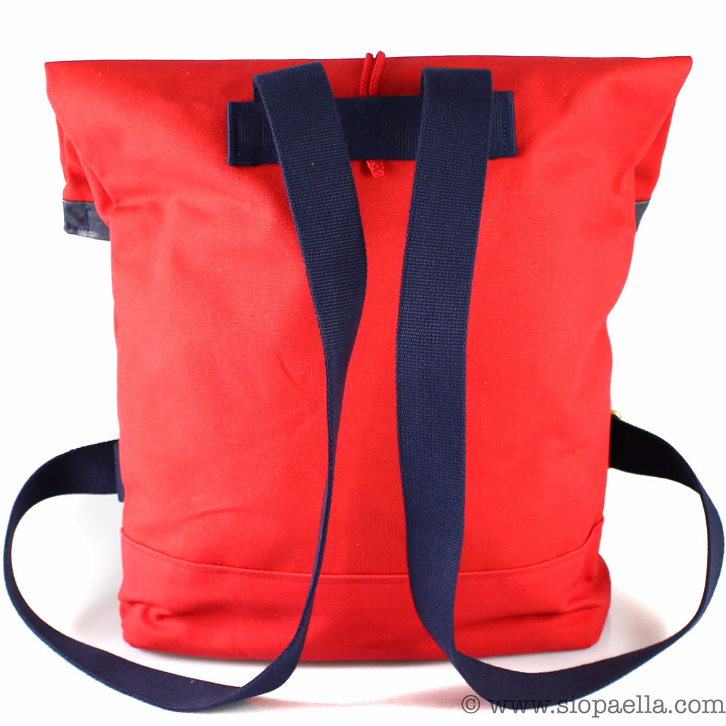 Atlantic Equipment Red Canvas Roll Top Backpack