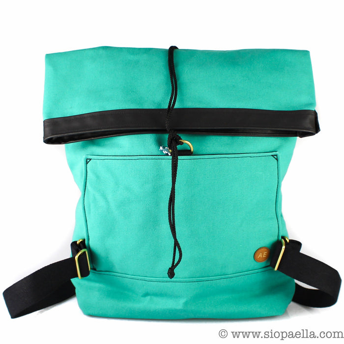Atlantic Equipment Sea Green Canvas Roll Top Backpack