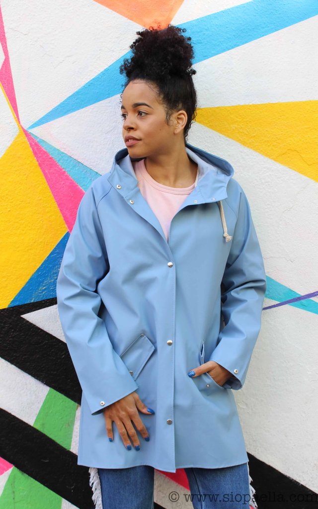 Elka Saeby Faded Denim Rain Jacket siopahome