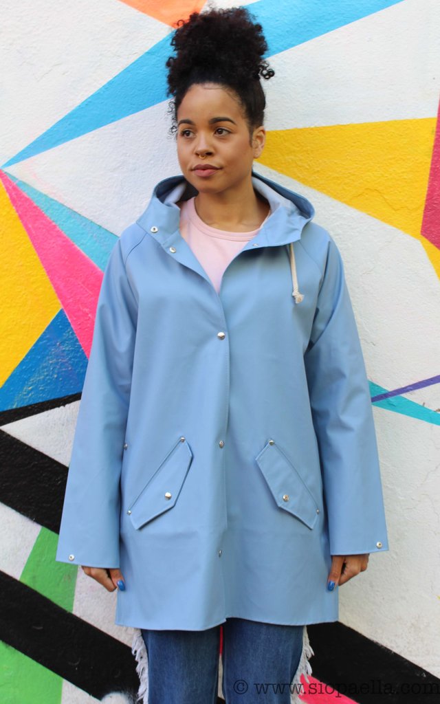 Elka Saeby Faded Denim Rain Jacket