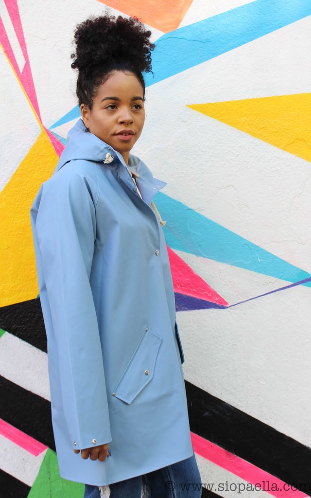 Elka Saeby Faded Denim Rain Jacket