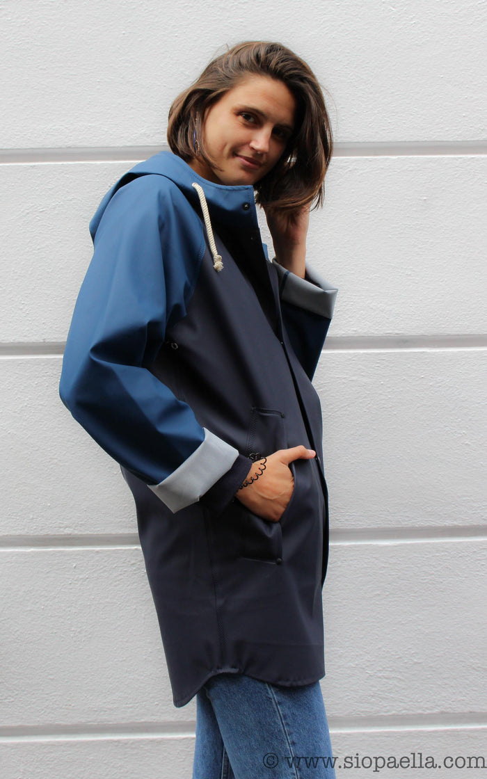 Elka Sønderby Navy & Shelter Blue Rain Jacket