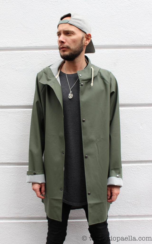 Olive green rain coat outlet