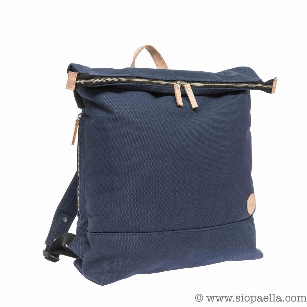 Enter Zip Top Backpack with Leather Detailing