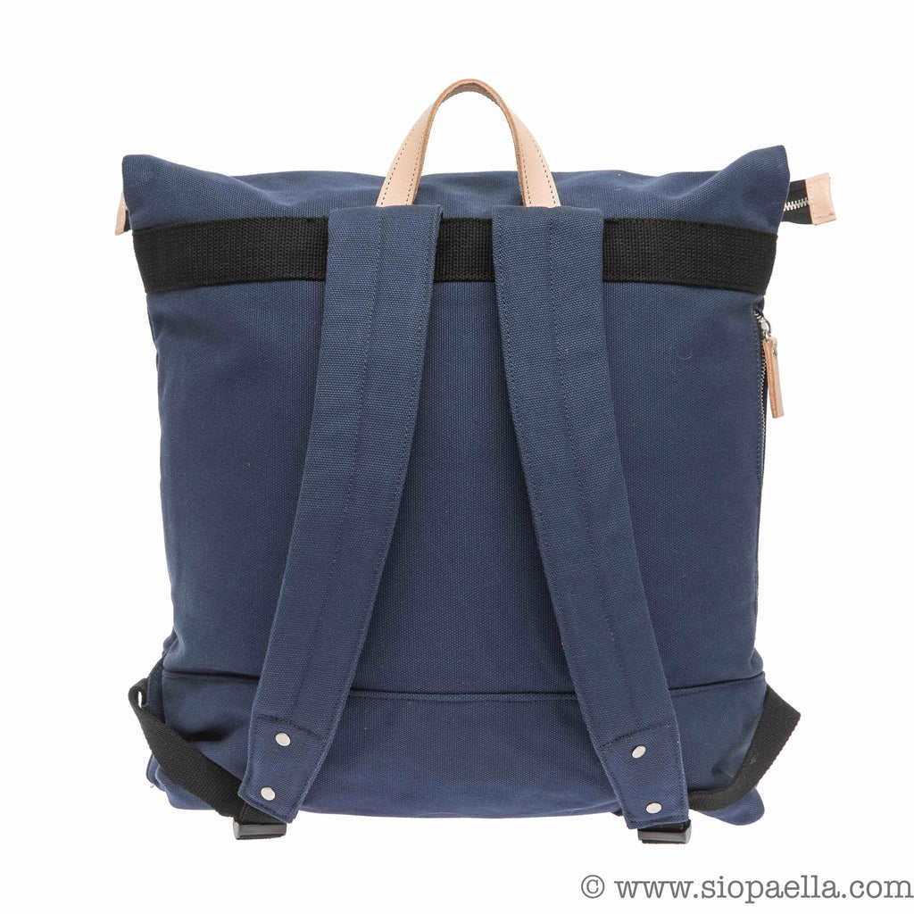 Enter Zip Top Backpack with Leather Detailing