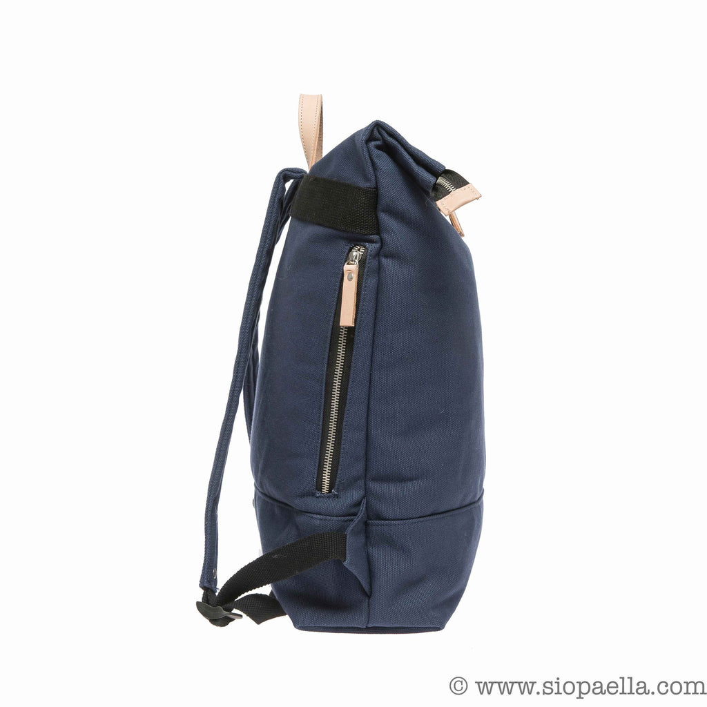 Enter Zip Top Backpack with Leather Detailing