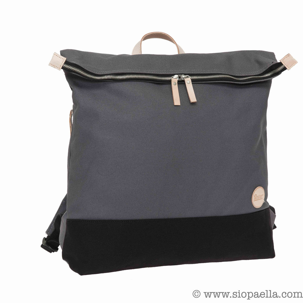 Enter Zip Top Backpack with Leather Detailing