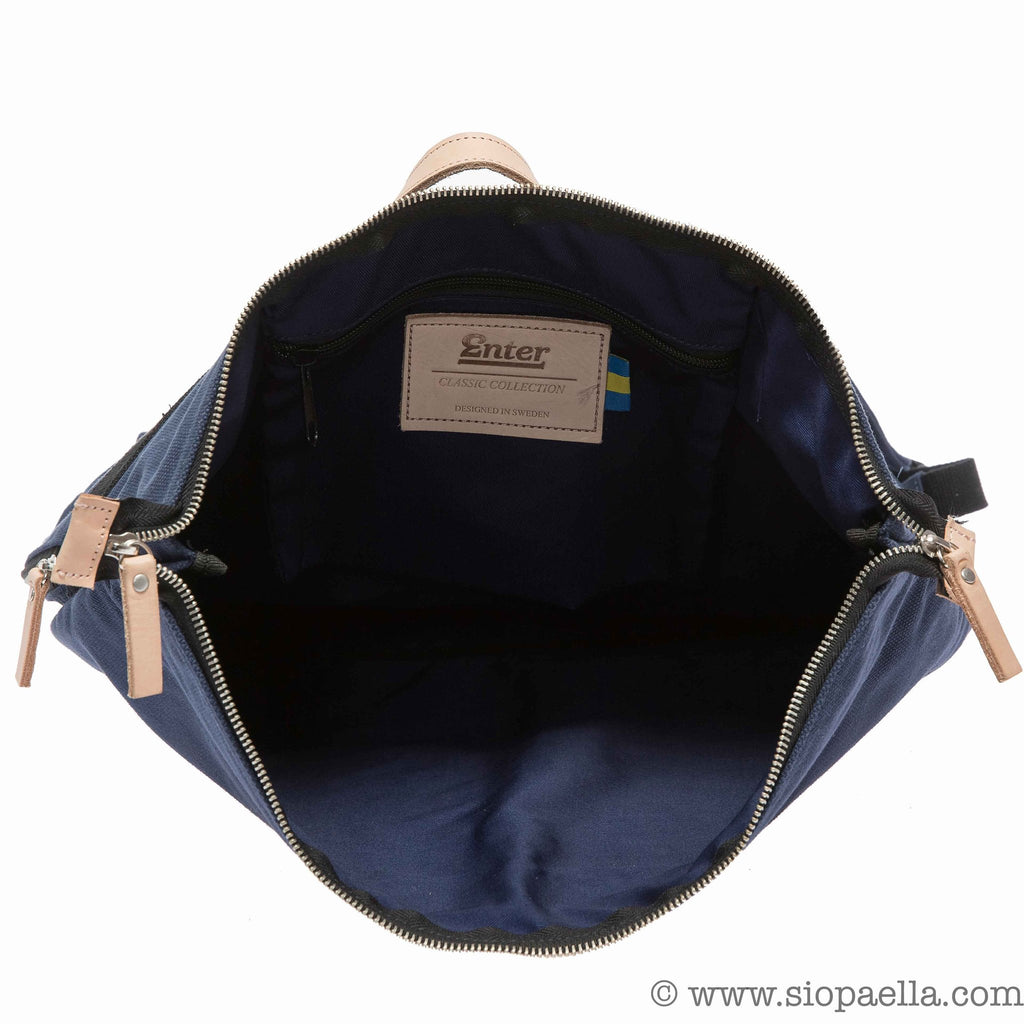 Enter Zip Top Backpack with Leather Detailing