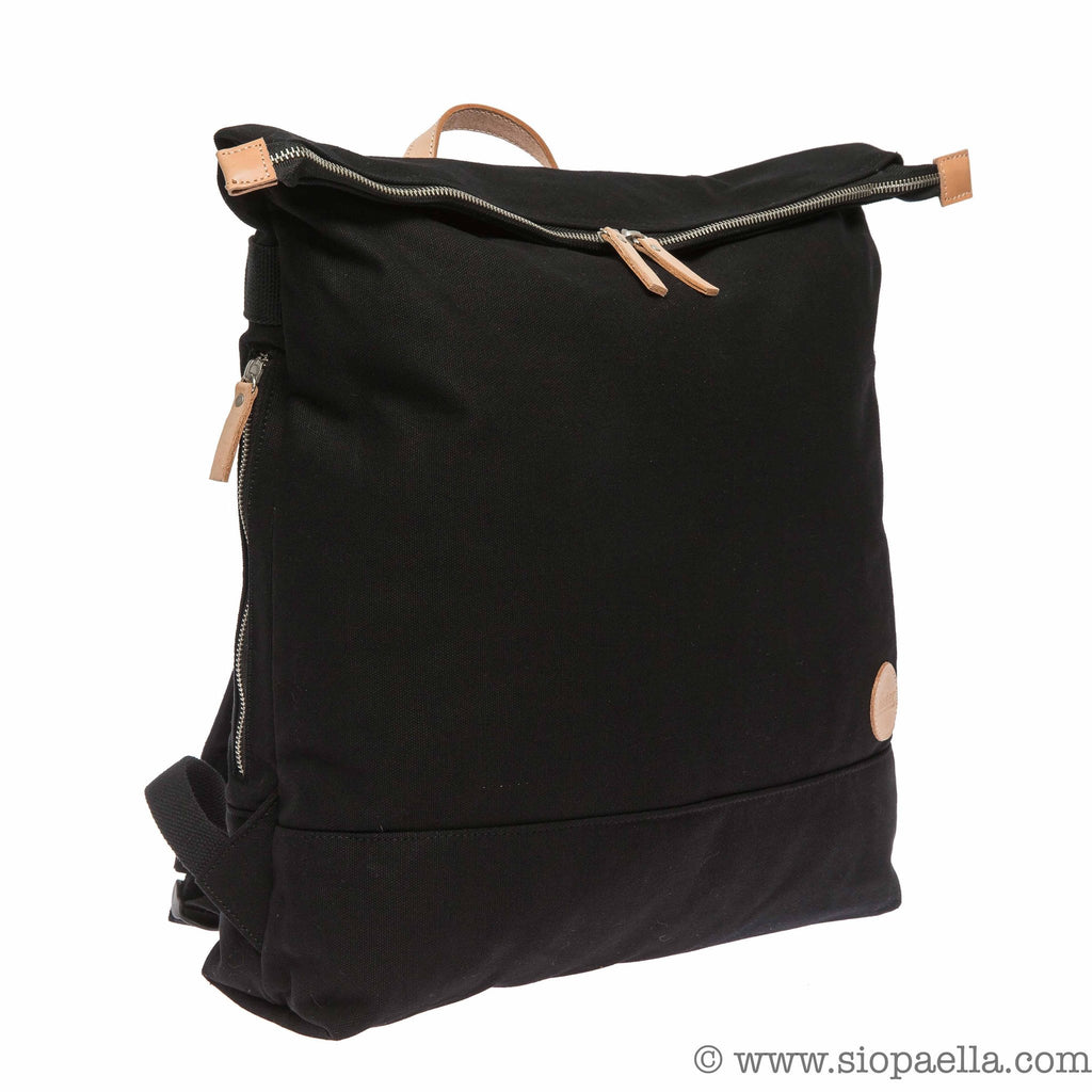 Enter Zip Top Backpack with Leather Detailing