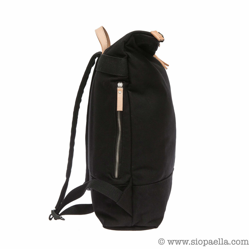 Enter Zip Top Backpack with Leather Detailing
