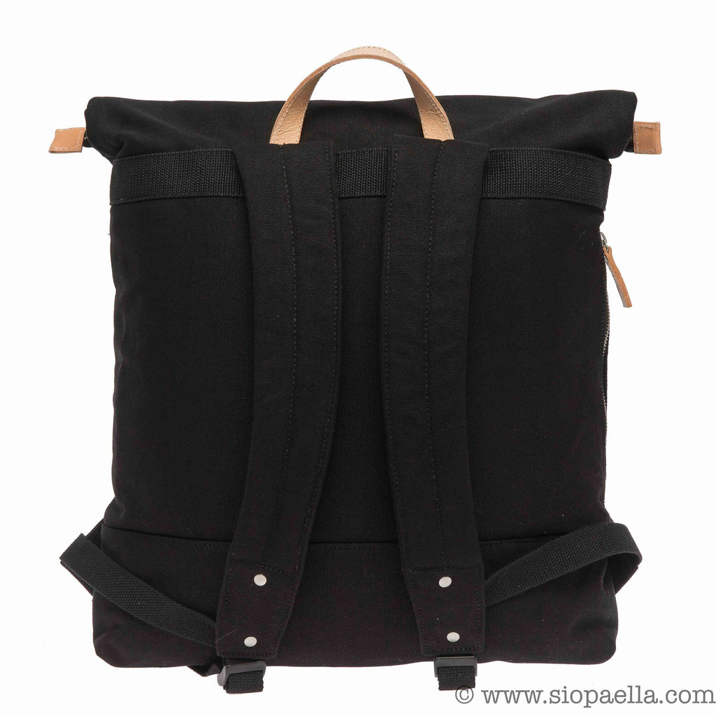 Enter Zip Top Backpack with Leather Detailing