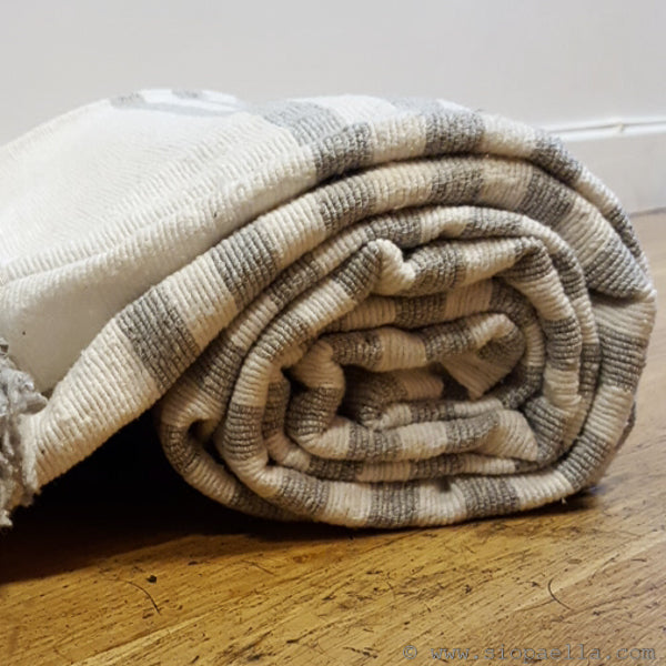 Moroccan Striped Pom Pom Throw