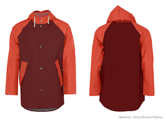 Elka Sønderby Orange & Bordeaux Red Rain Jacket